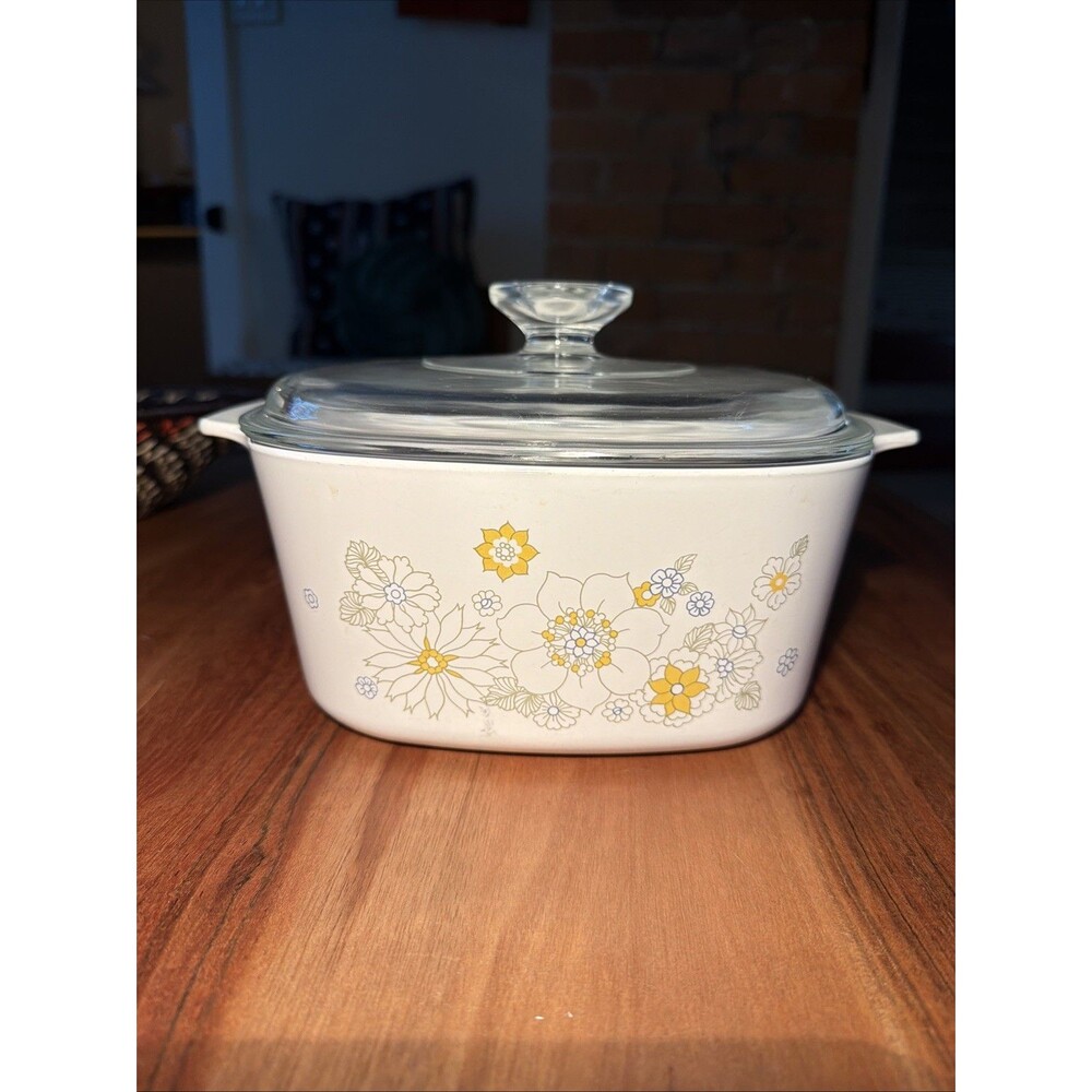 Vintage Corning Ware A-3-B Floral Pastel Bouquet 3 Liter Casserole & Lid A-9-C